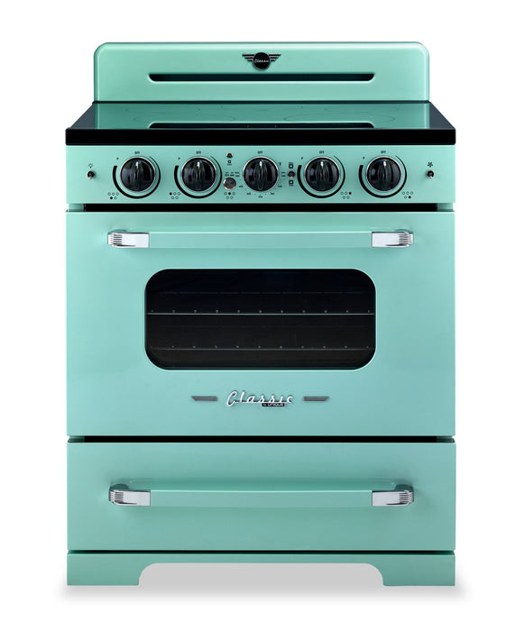 Classic Retro by Unique 30\" 3.9 Cu. Ft. Induction Range - Ocean Mist Turquoise - UNQ-30CR IC T
