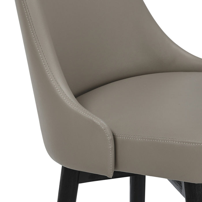 Nash Counter-Height Stool with Swivel Seat & Vegan Leather Fabric, 26.5\"H, Wood & Metal - Taupe
