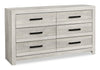 Aspen Bedroom 6-Drawer Dresser, 59"W x 33"H - Grey