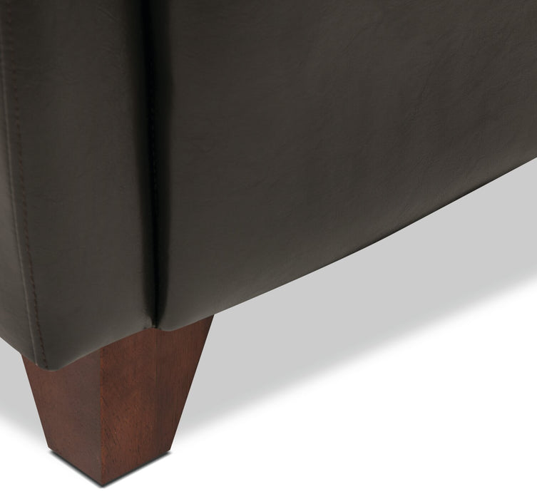 Zello 29.92\" Faux Leather Accent Chair with Wood Legs - Brown