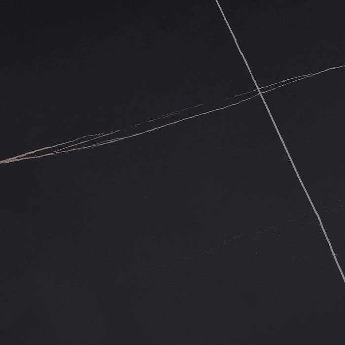 Juno 48\" Modern Coffee Table with Sintered Stone Top - Black