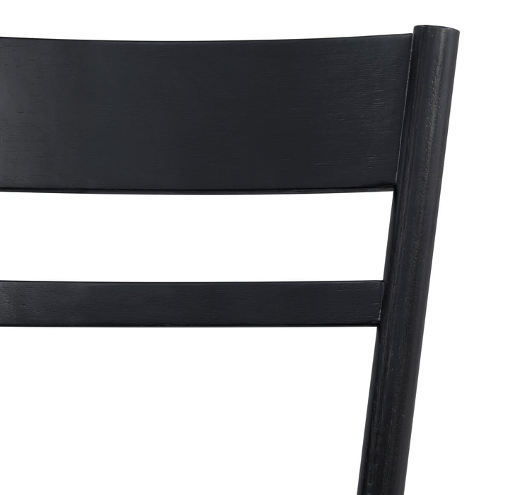 Remi Dining Chair with Curved Ladder-Back - Black