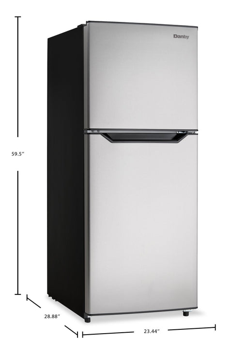 Danby 23.44” 11 Cu. Ft. Apartment Size Top Mount Refrigerator – Stainless Steel - DFF116B2SSDBL