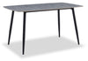 Arlo Dining Table with Sintered Stone Top, 55"W, Metal - Grey/Black