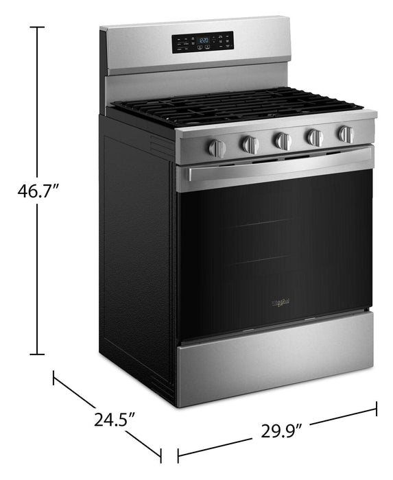 Whirlpool 5.0 Cu. Ft. Gas Range with Air Cooking – Fingerprint Resistant Stainless Steel - WFGS5730SZ