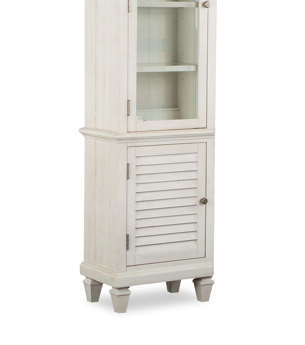 Baron 22” Rustic Pine Pier with Storage and Cable Management - Alabaster