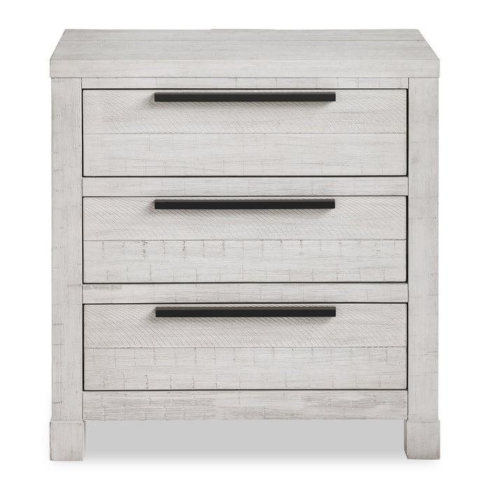 Haven Bedside 3-Drawer Nightstand with USB Port, 26\"W x 28\"H - White