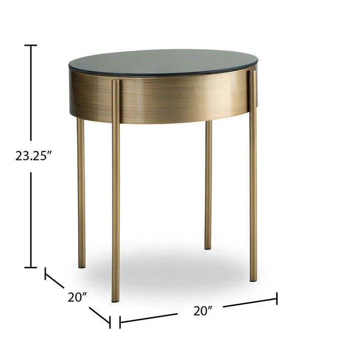 Sylvia 36” Modern 3-Pack Round Coffee + 2 End Tables - Brushed Brass