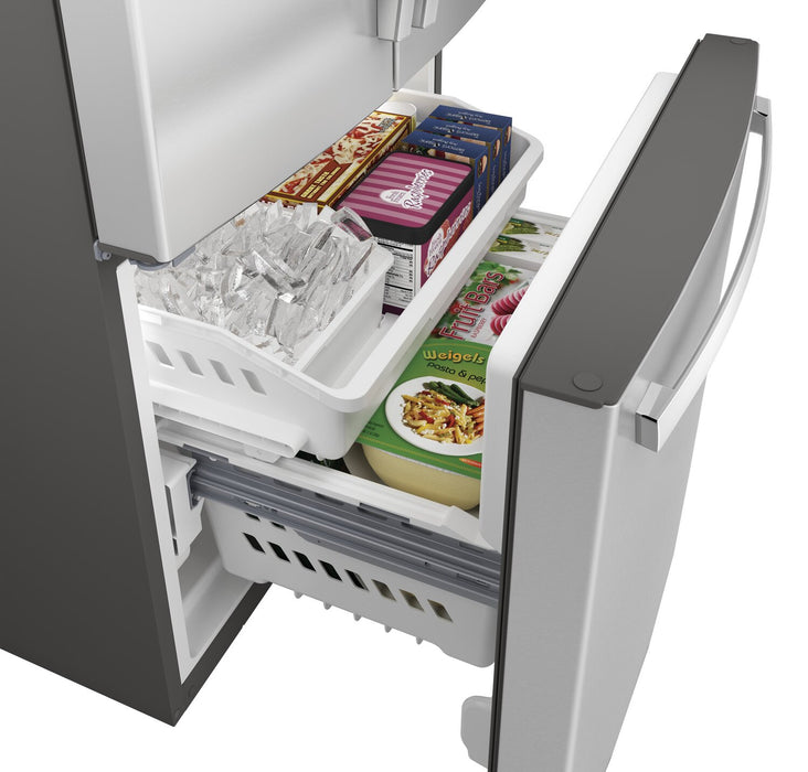 GE 33\" 24.7 Cu. Ft. French-Door Refrigerator – Fingerprint Stainless Steel - GNE25JYKFS
