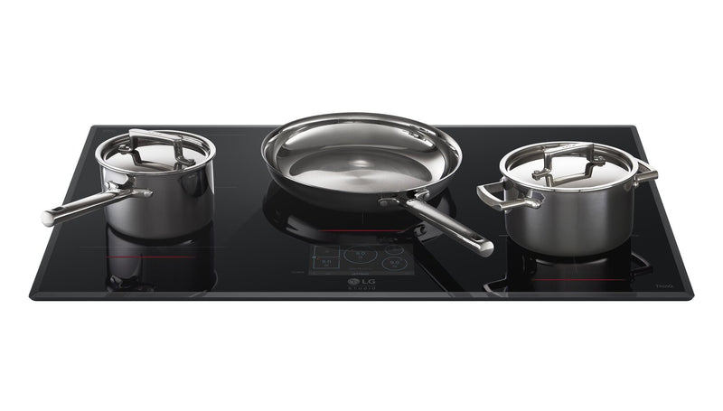 LG Studio 36\" 5-Burner Induction Cooktop with Flexible Cooking Zone - Black - CBIS3618BE
