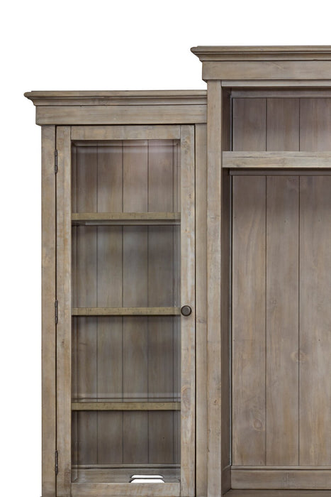 Baron 114\" Rustic 4-Piece Pine Entertainment Centre with Storage and Cable Management for TVs up to 70” - Dovetail Grey