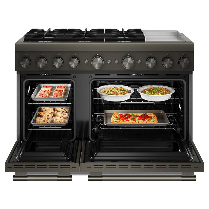 KitchenAid 6.3 Cu. Ft. 6 Burner Dual Fuel Range with Griddle – Black Ore - KFDD948SBE