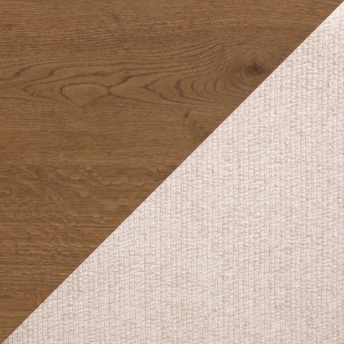 Scott Living Henri 6pc Dining Set with Table, Bench & Chairs, 66-84\"W Extension, Wood - Brown & Cream