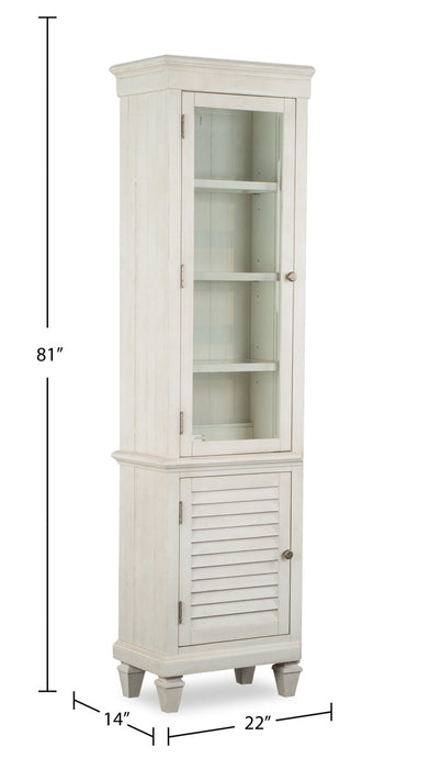 Baron 22” Rustic Pine Pier with Storage and Cable Management - Alabaster