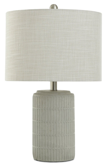 Archer 21” Grey and White Ceramic Table Lamp