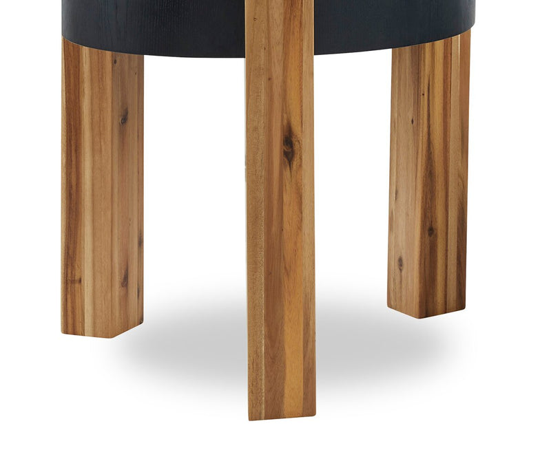 Sutton 42” Modern 2-Pack Round Solid Wood Coffee + End Table - Black