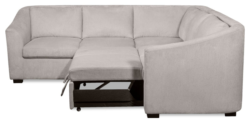 Envy 2-Piece Chenille Fabric Right-Facing Sleeper Sectional - Fog Grey