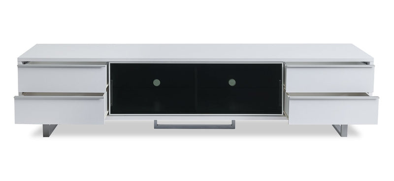 Amelia 89\" x 22\" Modern TV Stand with Storage and Cable Management for TVs up to 100\" - White & Black Two Tone