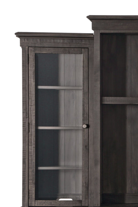 Baron 114\" Rustic 4-Piece Pine Entertainment Centre with Storage and Cable Management for TVs up to 70” - Weathered Charcoal