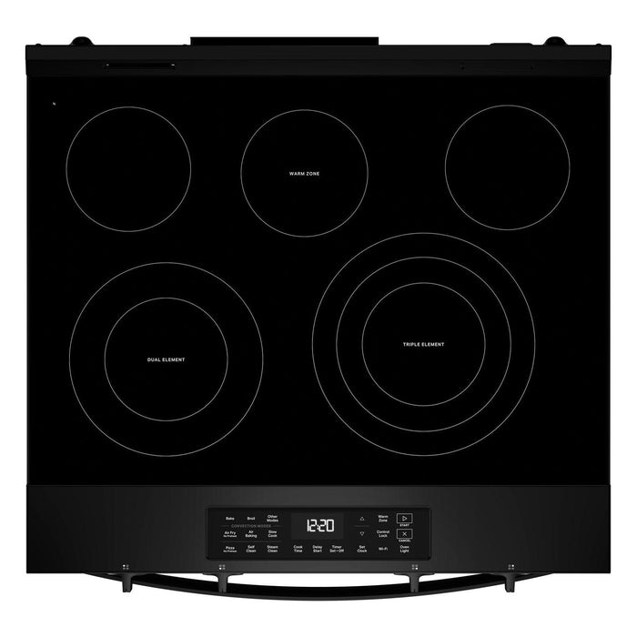 Whirlpool 30\" 5.3 Cu. Ft Electric Range with Air Cooking – Black - YWSES5030SB
