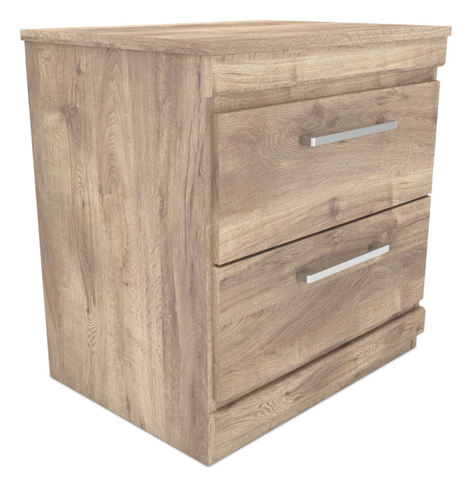 Oakley Bedside 2-Drawer Nightstand, 21\"W x 22\"H, Made in Canada - Natural
