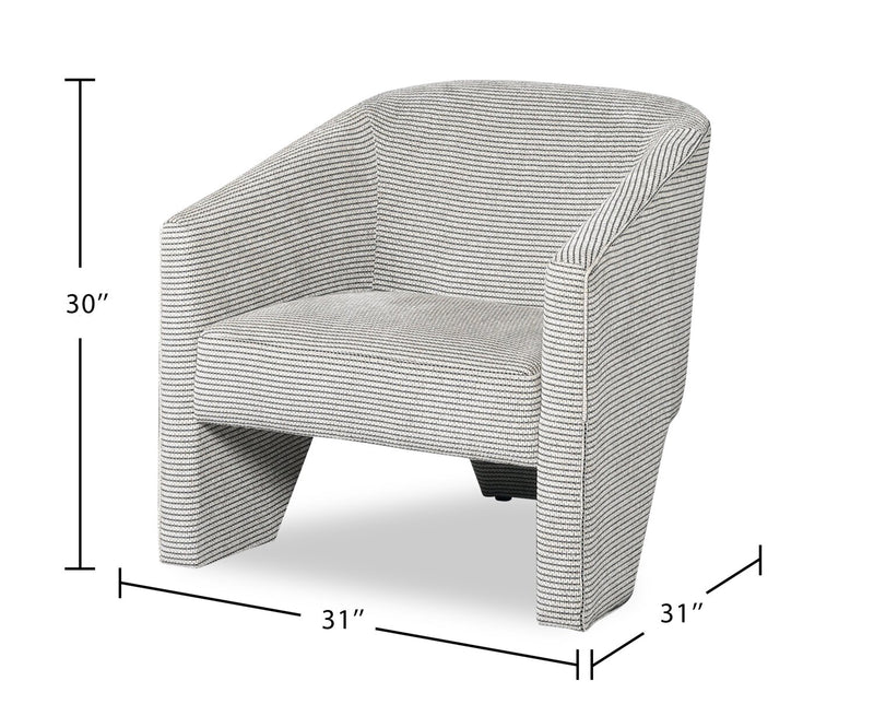 Adria 31\" Chenille Fabric Accent Chair - Ink Multicolour