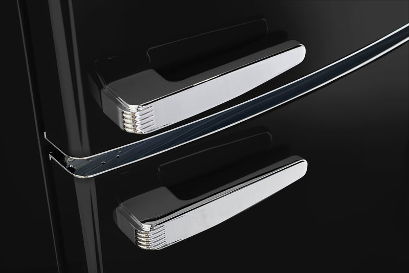 Classic Retro by Unique 24\" 12 Cu. Ft. Bottom-Freezer Refrigerator - Midnight Black - UGP-340L B AC