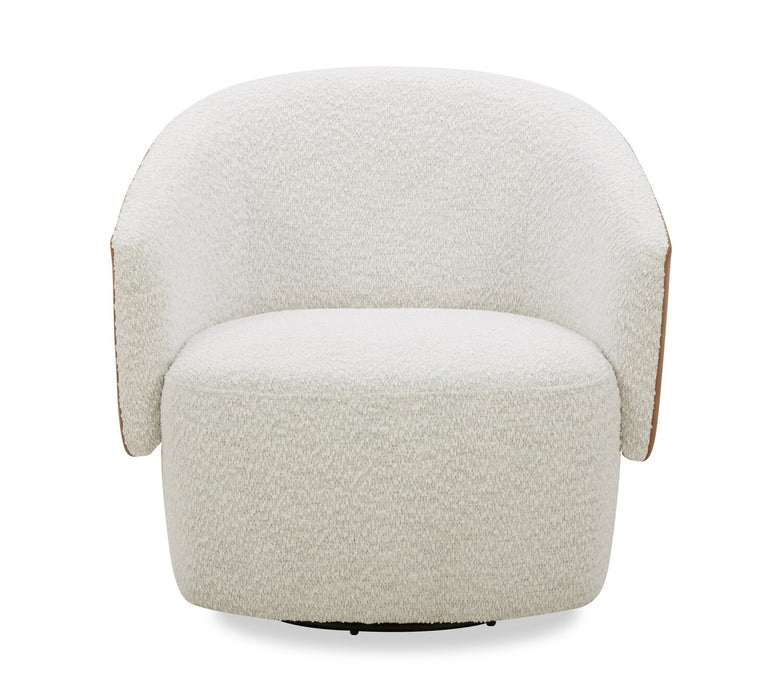 Soho Swivel Accent Chair - Azalea Snow and Dakota Tan