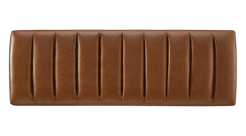Linden 55\" Faux Leather Bench - Brown