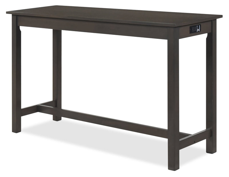 Noah 60” Modern Dinette with 3 Counter-Height Stools and USB Ports - Grey