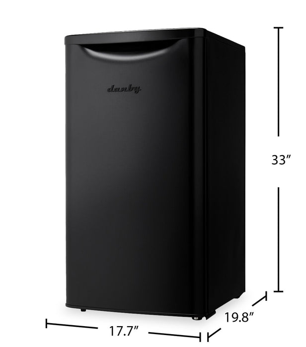 Danby 17.69\"  3.3 Cu. Ft. Single-Door Mini Fridge – Black - DAR033A6BDB