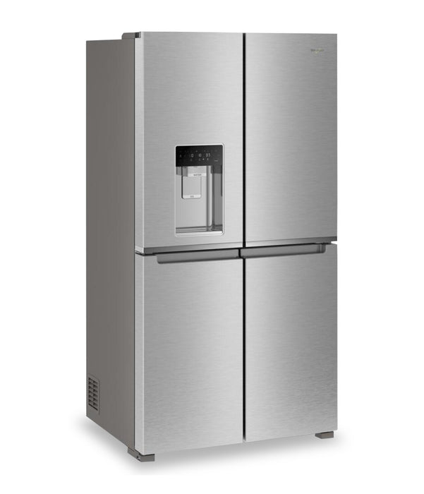 Whirlpool 36\" 19 Cu. Ft. Counter-Depth 4-Door Refrigerator with Ice Maker - Stainless Steel - WRQC7836RZ