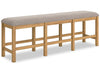 ["Archer Counter-Height Dining Bench with Fabric Seat, 72\"W - Light Brown"]