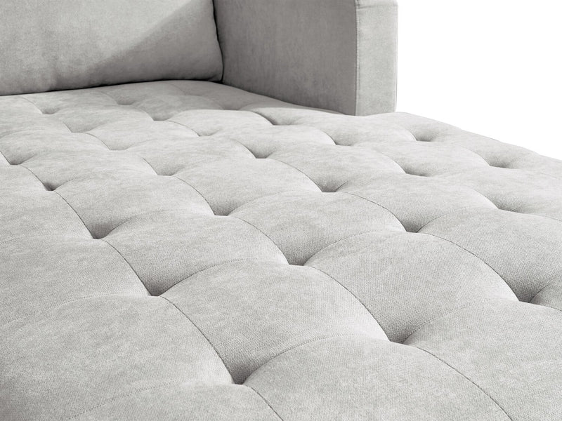 Metro 2-Piece Right-Facing Fabric Sectional with Chaise and Tufted Seat Cushions - Neutral