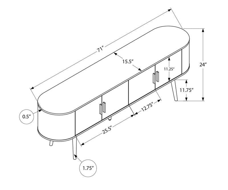 Elle 72\" Rustic TV Stand with Storage and Cable Management for TVs up to 80\"- Dark Brown and Black