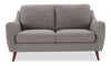 Ivy 59.5\" Fabric Loveseat with Removable Back Cushions- Grey