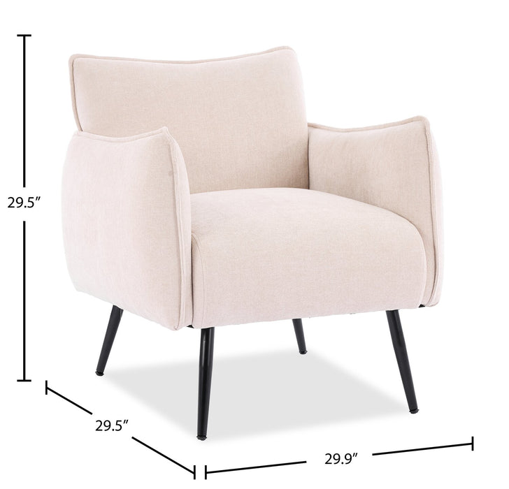 Arlo 29.5\" Linen-Look Fabric Accent Chair – Taupe