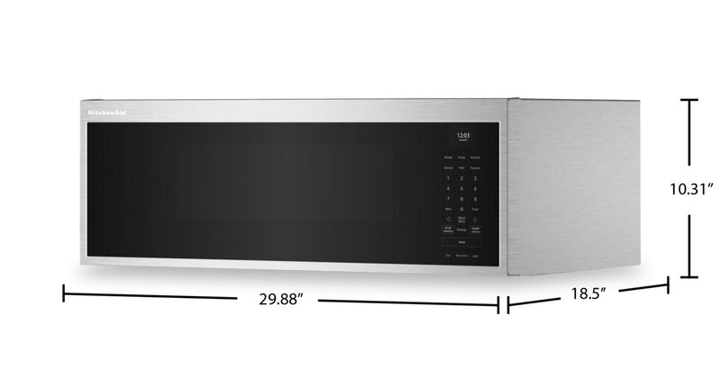KitchenAid 1.1 Cu. Ft. Smart Low-Profile Over-the-Range Microwave - Stainless Steel - YKMML550RPS