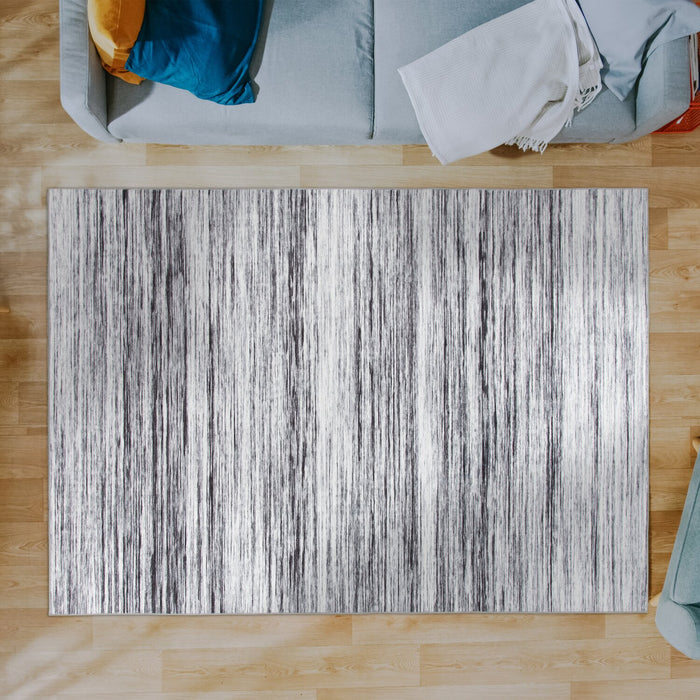 Ceren Grey Washable Area Rug - 5’ x 7’