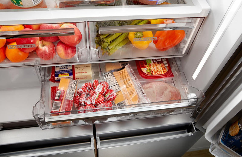 Whirlpool 36\" 19 Cu. Ft. Counter-Depth 4-Door Refrigerator with Ice Maker - Stainless Steel - WRQC7836RZ