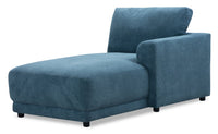 Voyage Modular Fabric Right-Facing Chair with Removable Back Cushions – Blue 