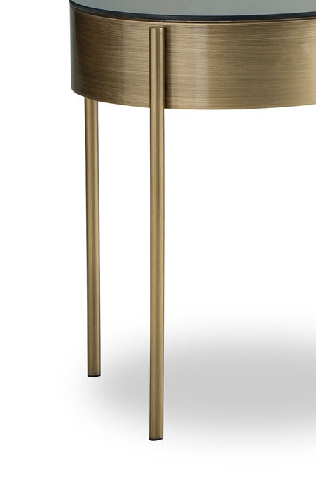 Sylvia 36” Modern 3-Pack Round Coffee + 2 End Tables - Brushed Brass