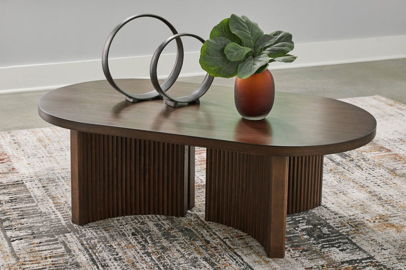 Barlow 52” Solid Wood Mid-Century Modern Coffee Table - Brown