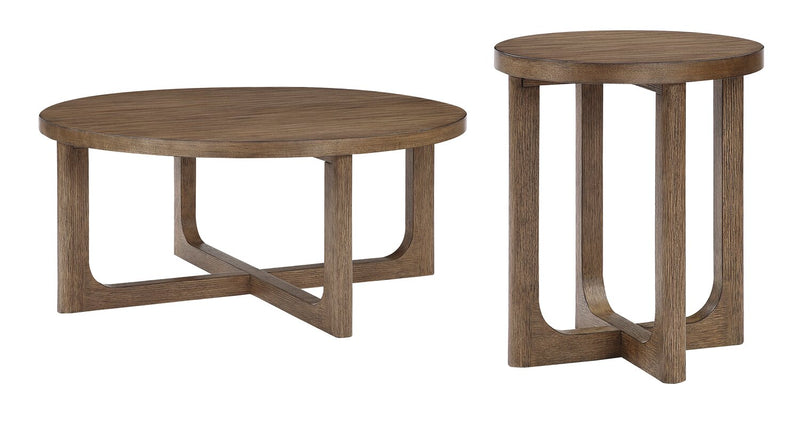 Maxwell 42\" Round Coffee Table - Light Brown Hickory