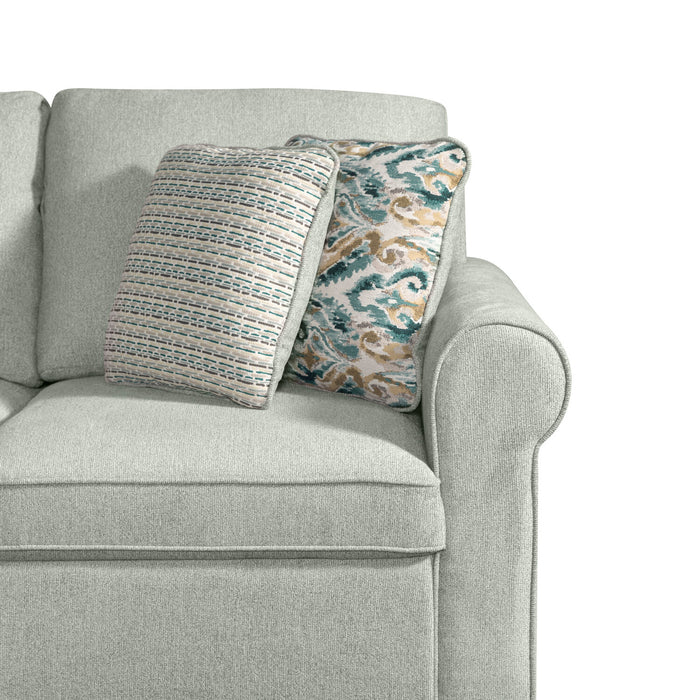 Scott Living Haven 3-Piece Left-Facing Chenille Fabric Cuddler Sleeper Sectional - Seafoam Blue