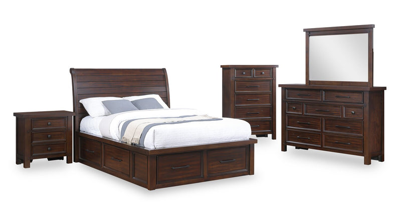 Sonoma Platform Storage Bed with Headboard & Frame, Mango Brown - Full Size