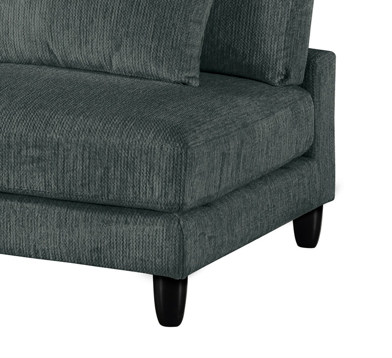 Lounge 5-Piece Chenille Modular Sectional with Ottoman– Grey