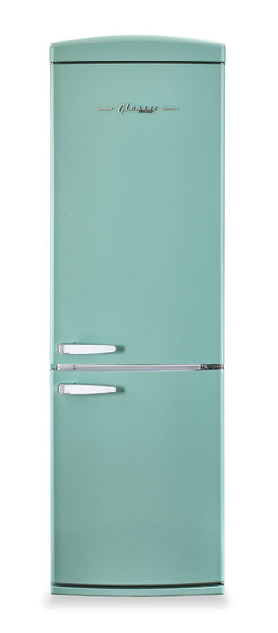 Classic Retro by Unique 24\" 12 Cu. Ft. Bottom-Freezer Refrigerator - Ocean Mist Turquoise - UGP-340L T AC