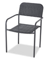 ["Paris Outdoor Patio Bistro Chair - Hand-Woven Resin Wicker, UV & Weather Resistant - Black"]