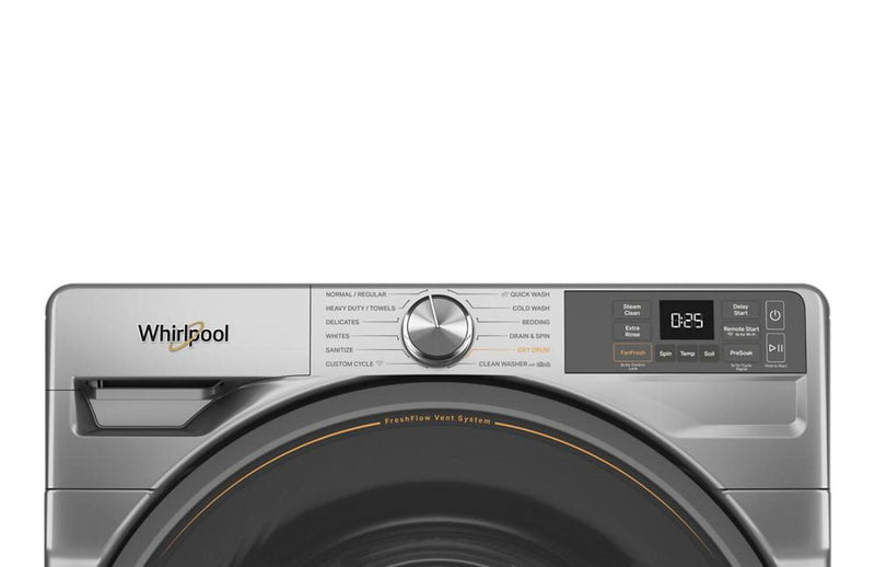 Whirlpool 5.2 Cu. Ft. Smart Front-Load Washer with FreshFlow™ Vent System - Radiant Silver - WFW5720RR